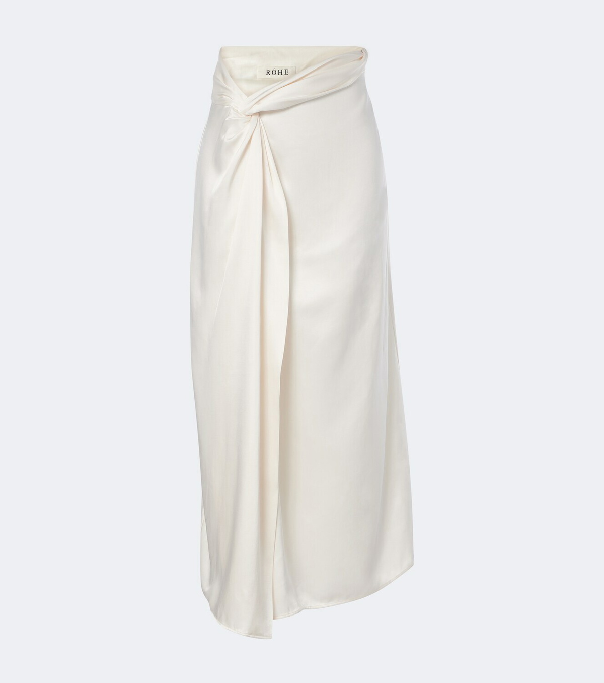 Róhe Gathered satin midi skirt