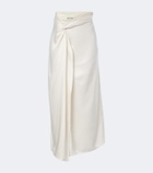 Róhe Gathered satin midi skirt