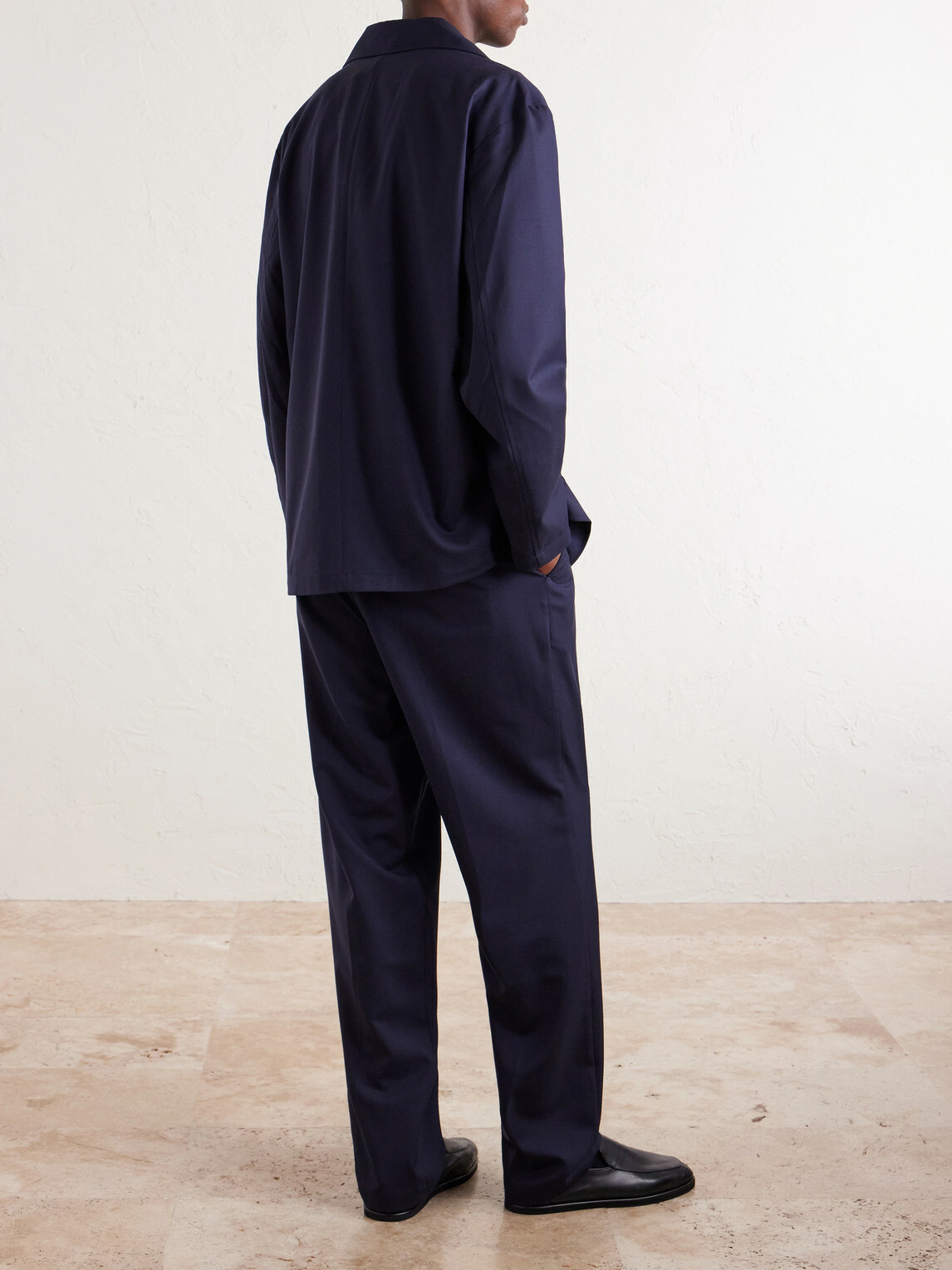 De Bonne Facture - Double-Breasted Wool Suit Jacket - Blue