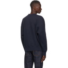 AMI Alexandre Mattiussi SSENSE Exclusive Navy Ami De Coeur Sweatshirt