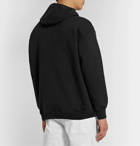 Vetements - Appliquéd Logo-Print Loopback Cotton-Jersey Hoodie - Black