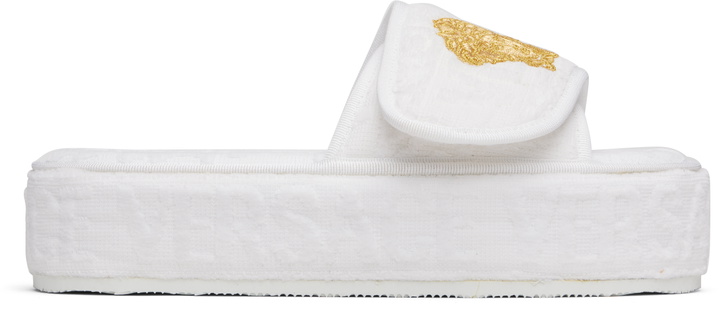 Photo: Versace White 'Versace Allover' Slippers