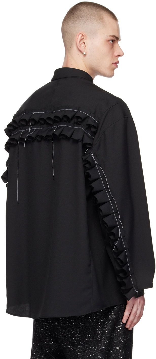 NICOLAS ANDREAS TARALIS Black Ruffle Shirt