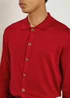 Versace Fine-knit Silk-blend Cardigan Red