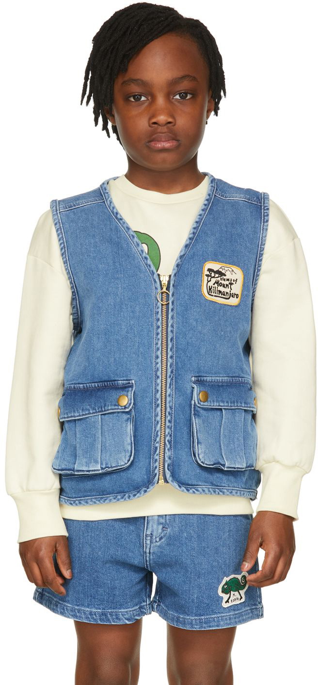 Kids blue 2024 jean vest