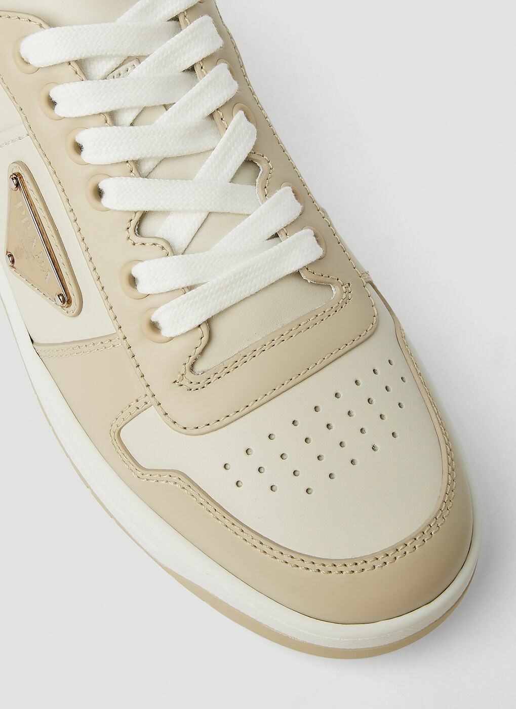 24PF new/PRADA ダウンタウンスニーカー Sneakers White Prada DOWNTOWN Patent Leather White/Bianco Sneaker Wmn 8-8.5
