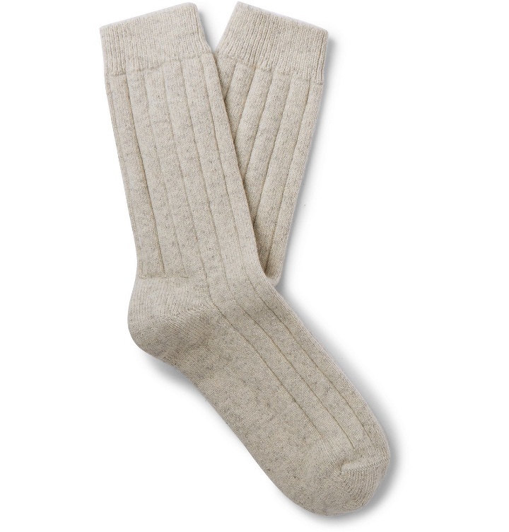 Photo: NN07 - Ribbed Wool-Blend Socks - Gray