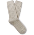 NN07 - Ribbed Wool-Blend Socks - Gray