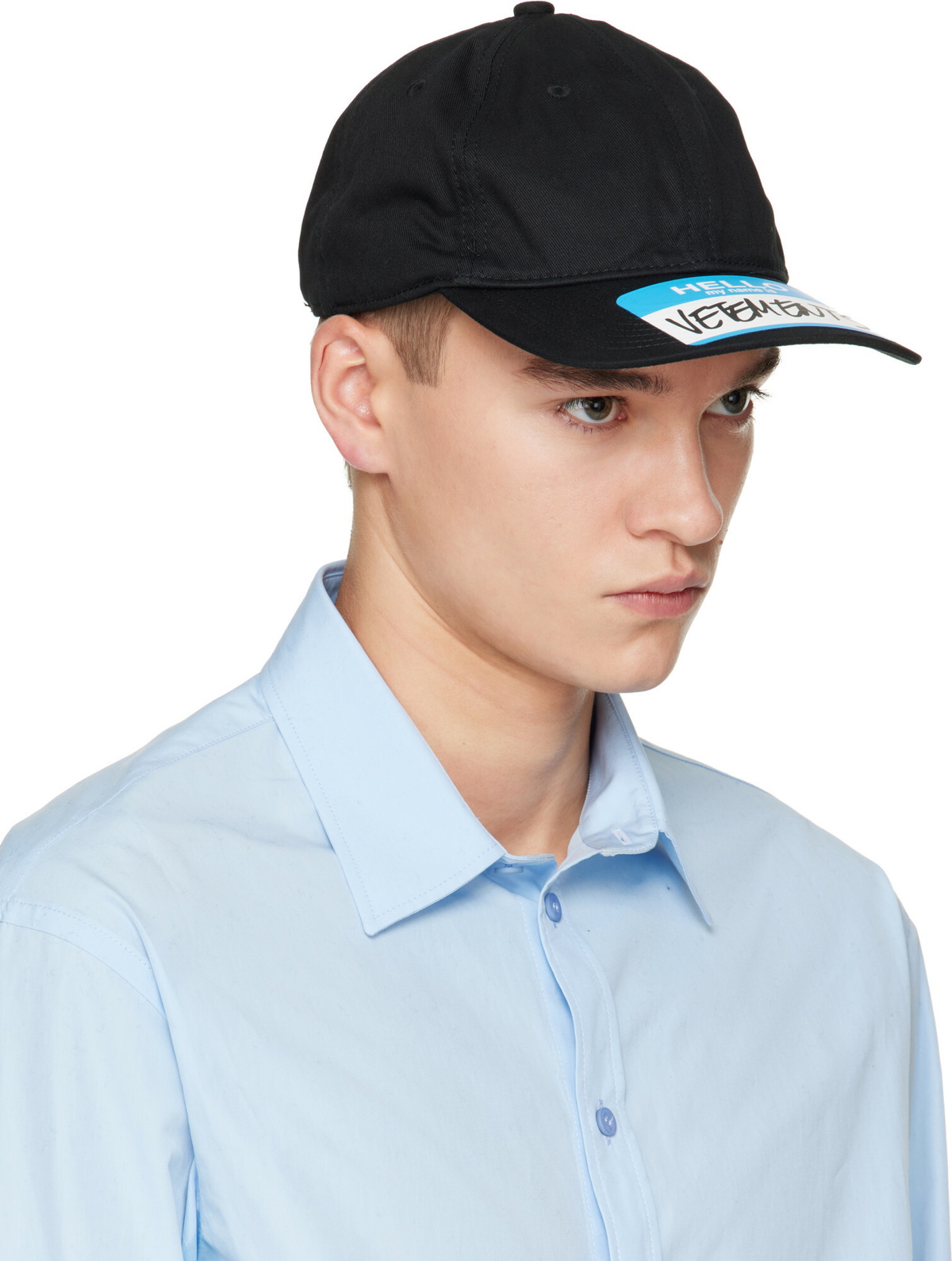 VETEMENTS Black 'My Name' Sticker Cap