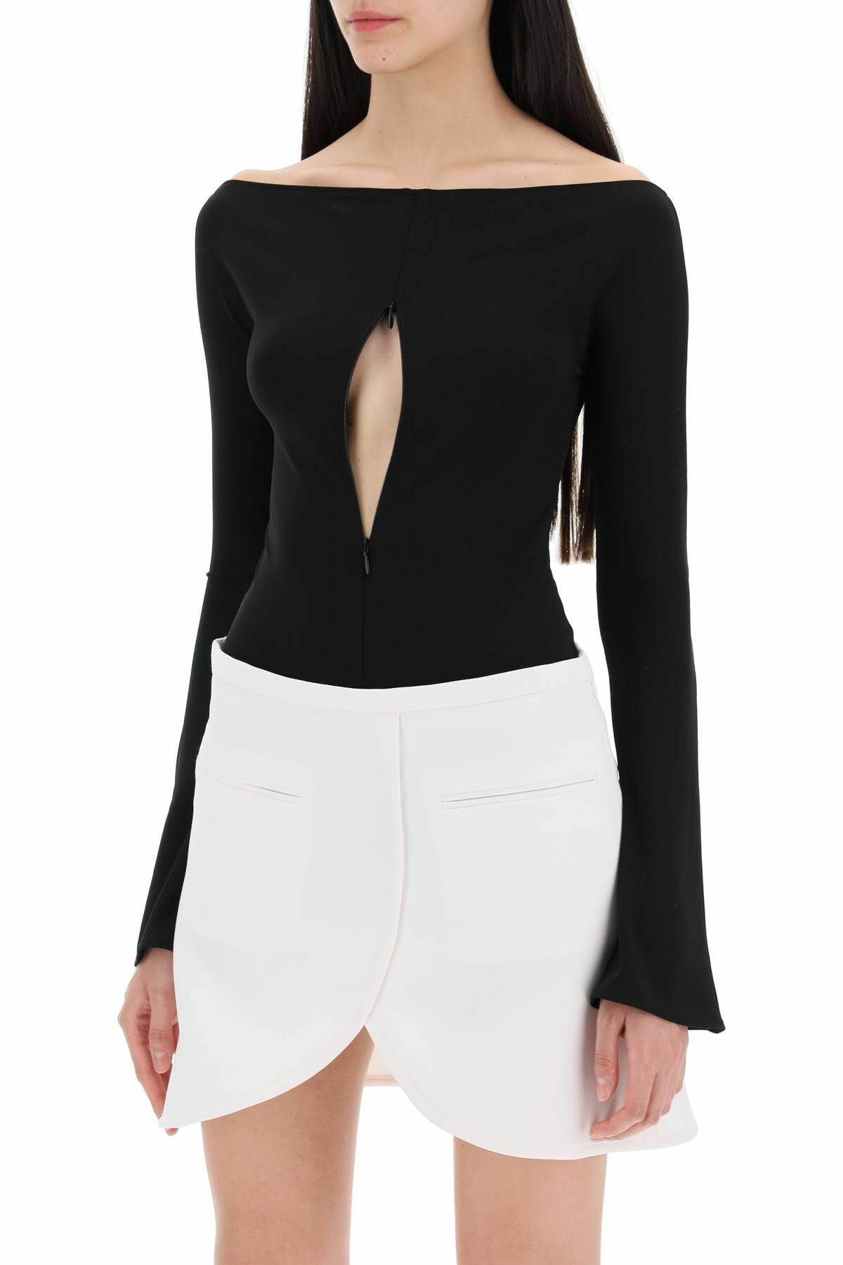 COURREGES "invisible front zip bodycon dress" Black Courreges COURREGES "invisible front zip bodycon dress" Black Courreges
