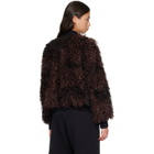 sacai Brown Blouson Curly Faux-Fur Jacket