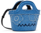 Marni Blue Tropicalia Micro Denim Tote