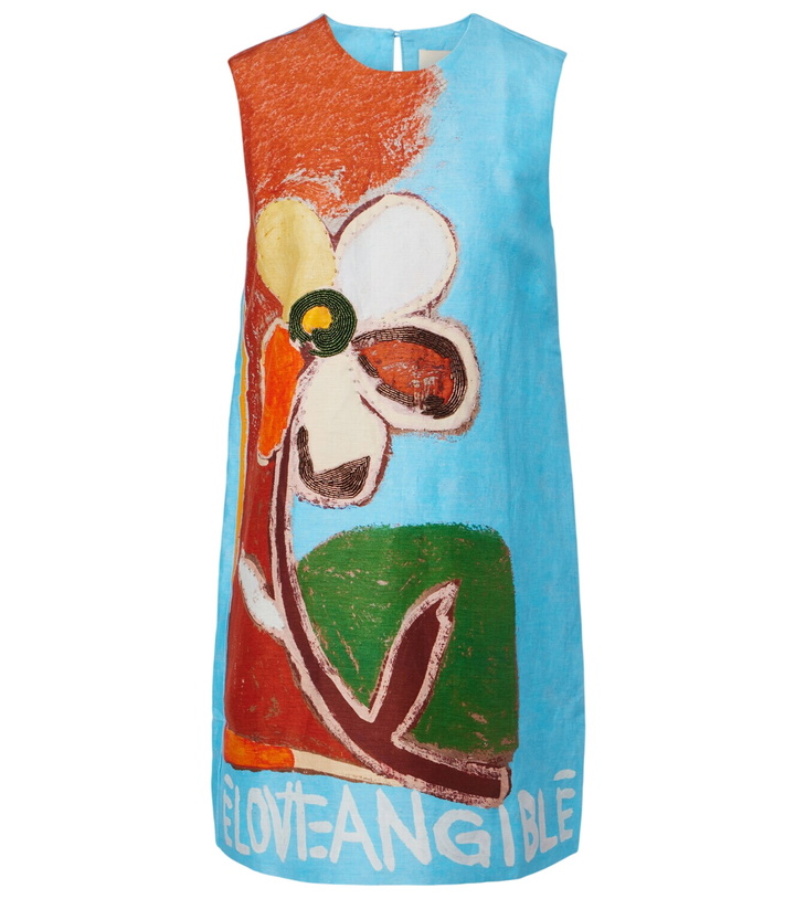 Photo: Alémais x MLAK Lenny printed linen-blend minidress