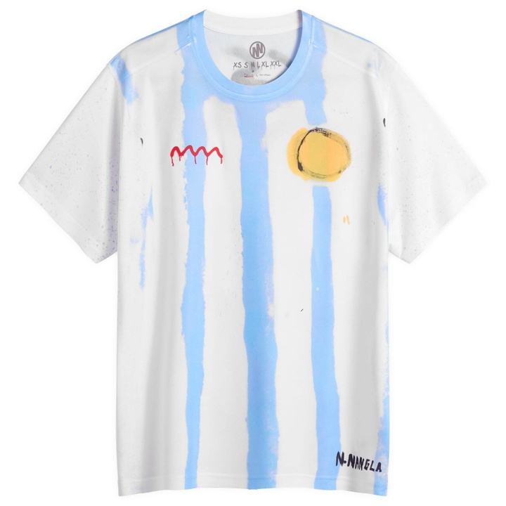 Photo: Navinder Nangla Men's Arj&Tina Football Jersey in Blue/White