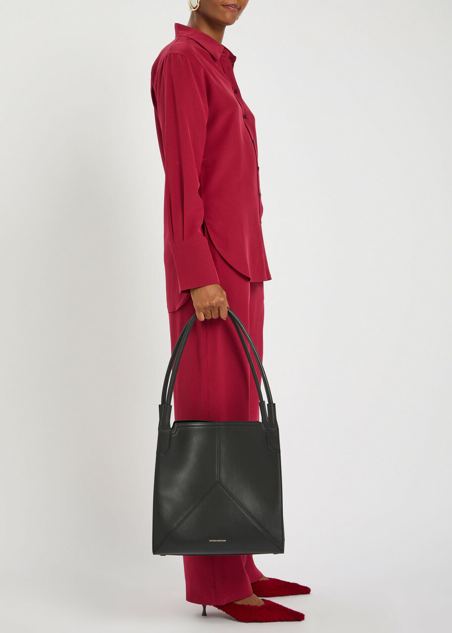 Victoria Beckham Victoria Small Panelled Leather Tote - Black - One Size