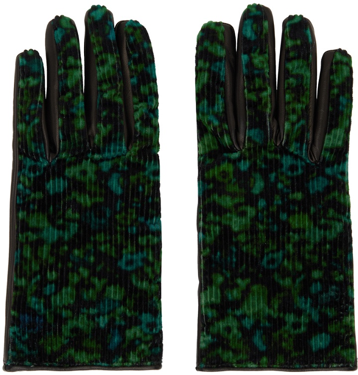 Photo: Paul Smith Black & Green Twilight Floral Gloves