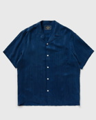 Portuguese Flannel Cupro Stripe Blue - Mens - Shortsleeves