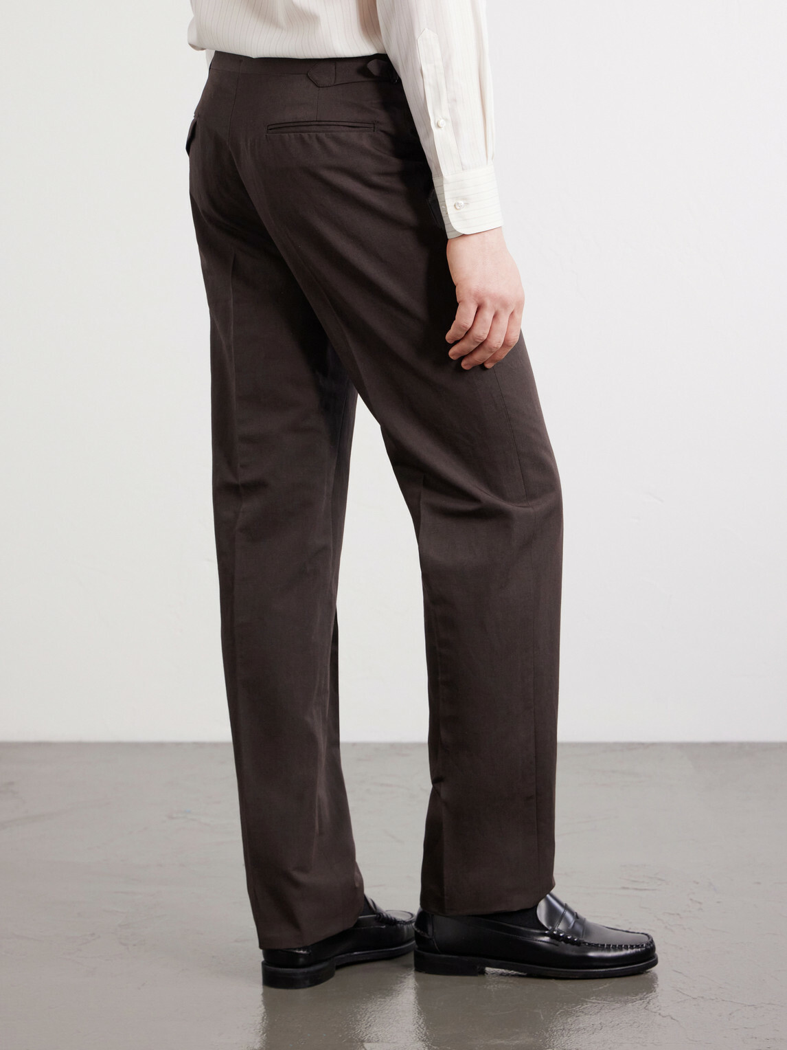 J. Mueser - Waverly Straight-Leg Cotton and Linen-Blend Twill Suit Trousers - Brown