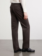 J. Mueser - Waverly Straight-Leg Cotton and Linen-Blend Twill Suit Trousers - Brown