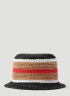 Burberry - Striped Bucket Hat in Beige