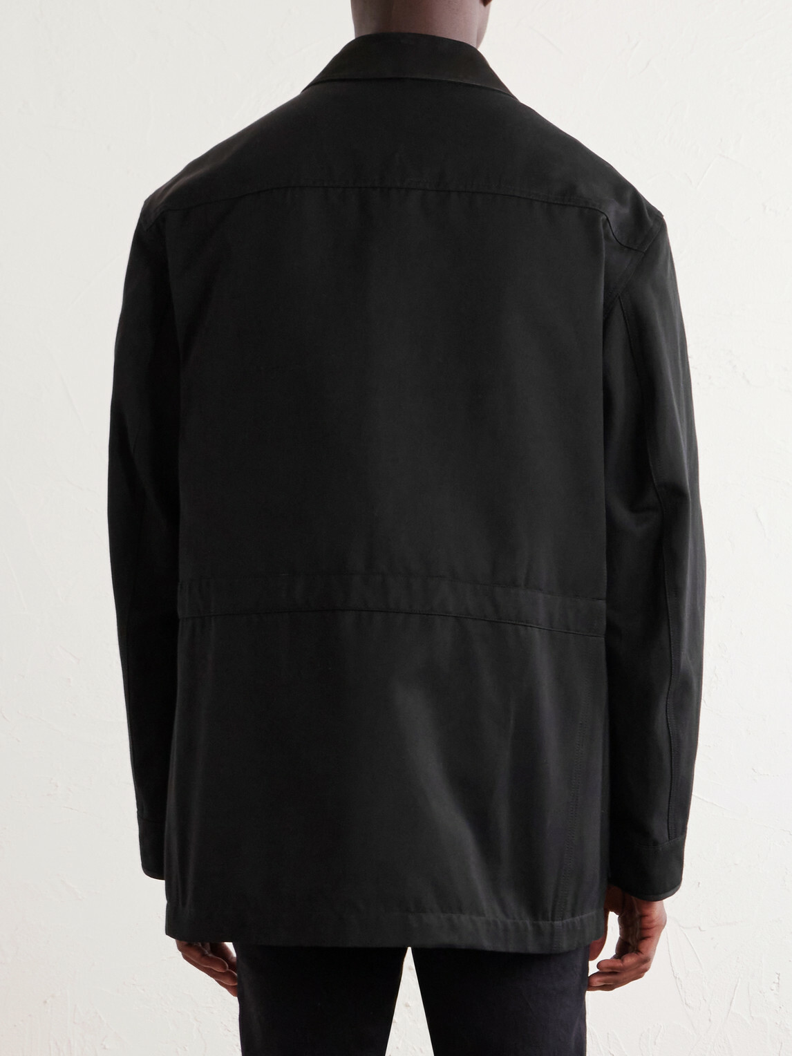 TOM FORD - Suede-Trimmed Cotton-Blend Twill Jacket - Black