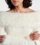 Jean Paul Gaultier Ribbed-knit faux fur-trimmed top