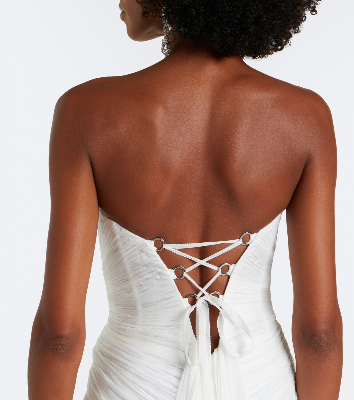 Maria Lucia Hohan Cecilia draped silk muslin bustier gown