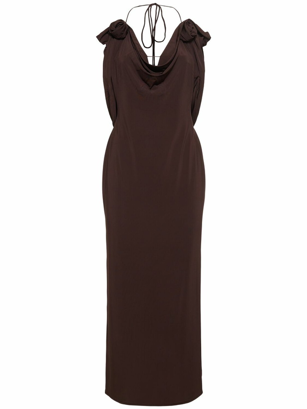 Photo: MAGDA BUTRYM Jersey Halter Neck Midi Dress with Roses