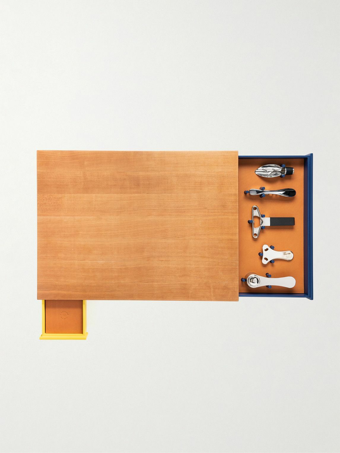 L'Atelier Du Vin - Le Plateau Wood, Lacquer, Leather and Chromed Metal Wine Tool and Tray Set