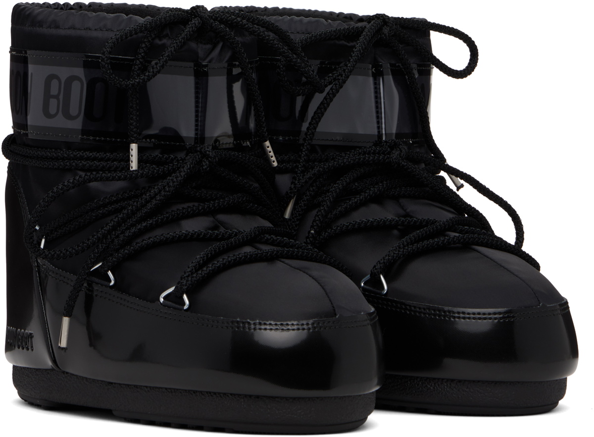 Moon Boot Black Icon Low Glance Satin Boots