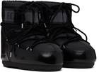 Moon Boot Black Icon Low Glance Satin Boots