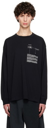 MM6 Maison Margiela Black Printed Long Sleeve T-Shirt