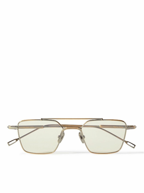 Photo: Native Sons - Yeager Explorer Square-Frame Gold-Tone Sunglasses