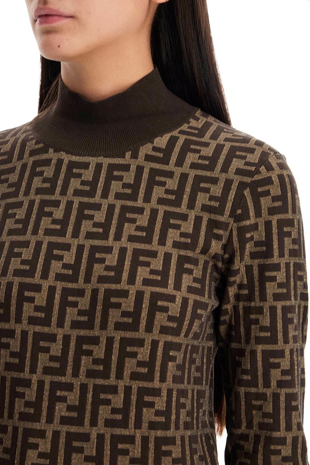 FENDI 'long-sleeved knit top with Brown Fendi