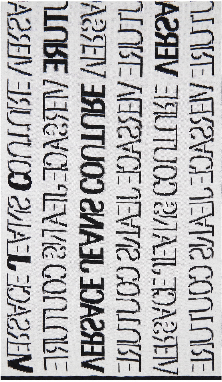 Versace Jeans Couture Black & White Logo Scarf