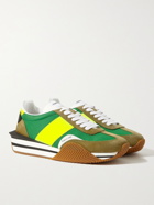 TOM FORD - James Rubber-Trimmed Leather, Suede and Nylon Sneakers - Green
