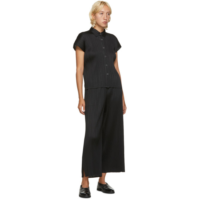 Pleats Please Issey Miyake Black Short Sleeve Shirt