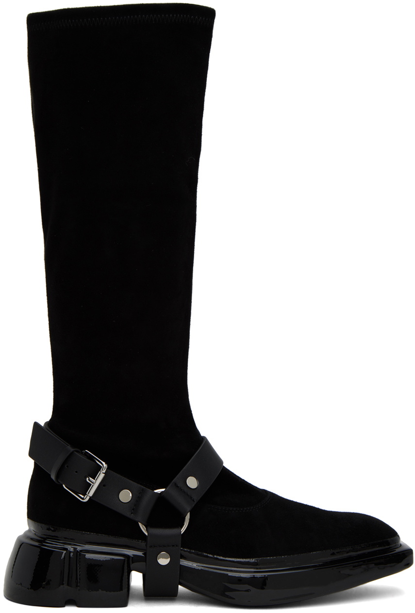 both Black Sculptural Boots