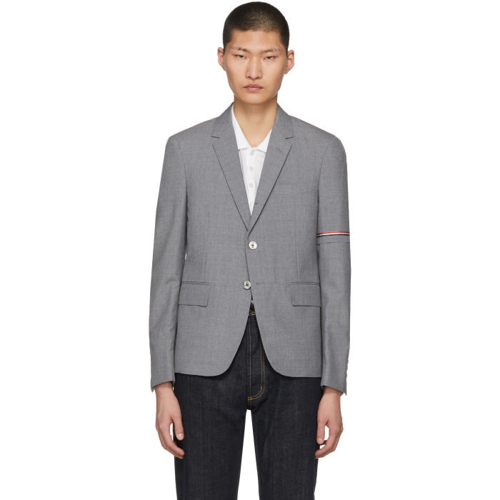 Photo: Thom Browne Grey Selvedge Arm Placement Blazer