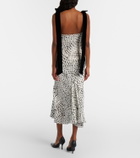 Nina Ricci Polka-dot satin midi dress