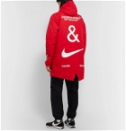 Nike - Undercover Logo-Print Coated-Twill Parka With Detachable Quilted Down Liner - Red