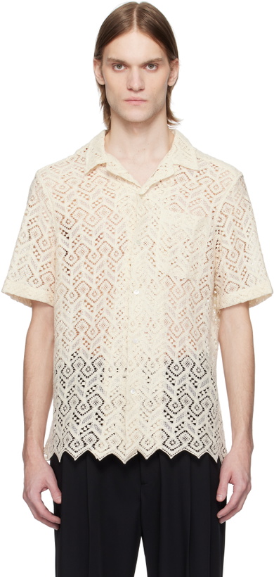 Photo: CMMN SWDN Beige Ture Cotton Lace Shirt