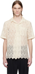 CMMN SWDN Beige Ture Cotton Lace Shirt
