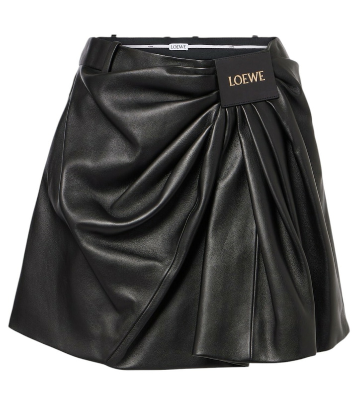 Photo: Loewe Draped leather miniskirt