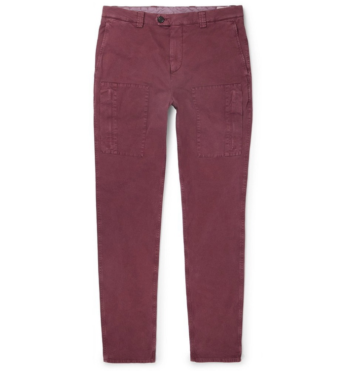 Photo: Brunello Cucinelli - Stretch-Cotton Cargo Trousers - Men - Burgundy