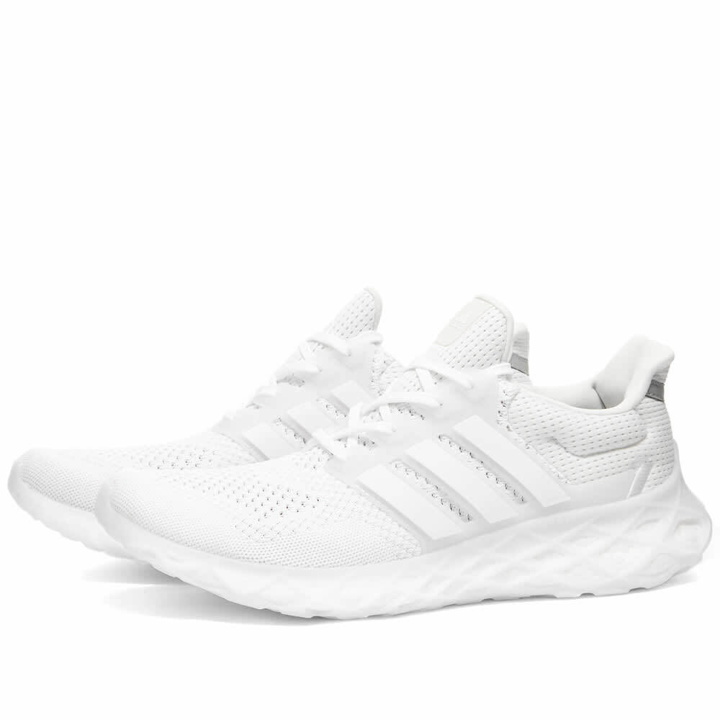 Photo: Adidas Men's Ultraboost Web DNA Sneakers in White/Grey