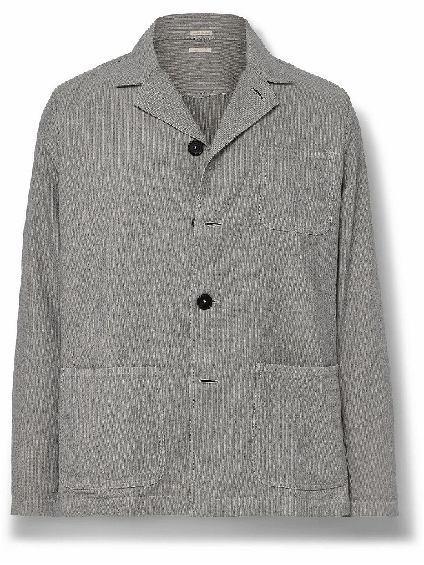 Photo: Massimo Alba - Florida Convertible-Collar Cotton and Linen-Blend Overshirt - Gray