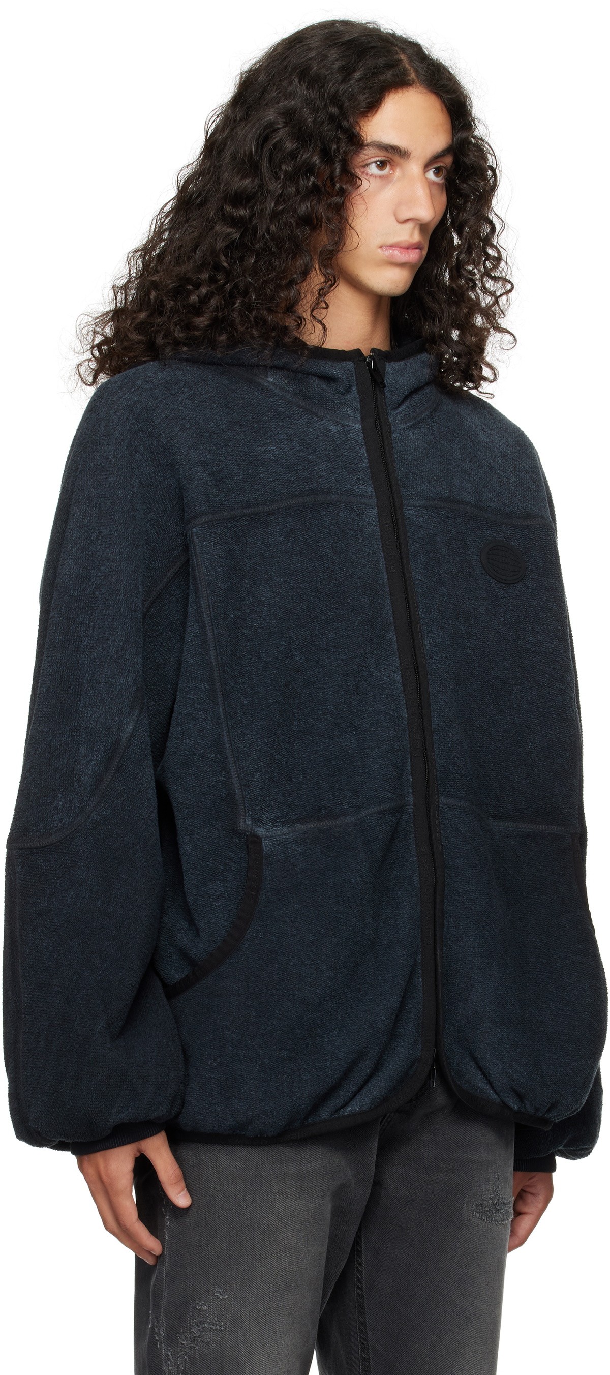 Alexander Wang Blue Oversize Zip-Up Hoodie Alexander Wang