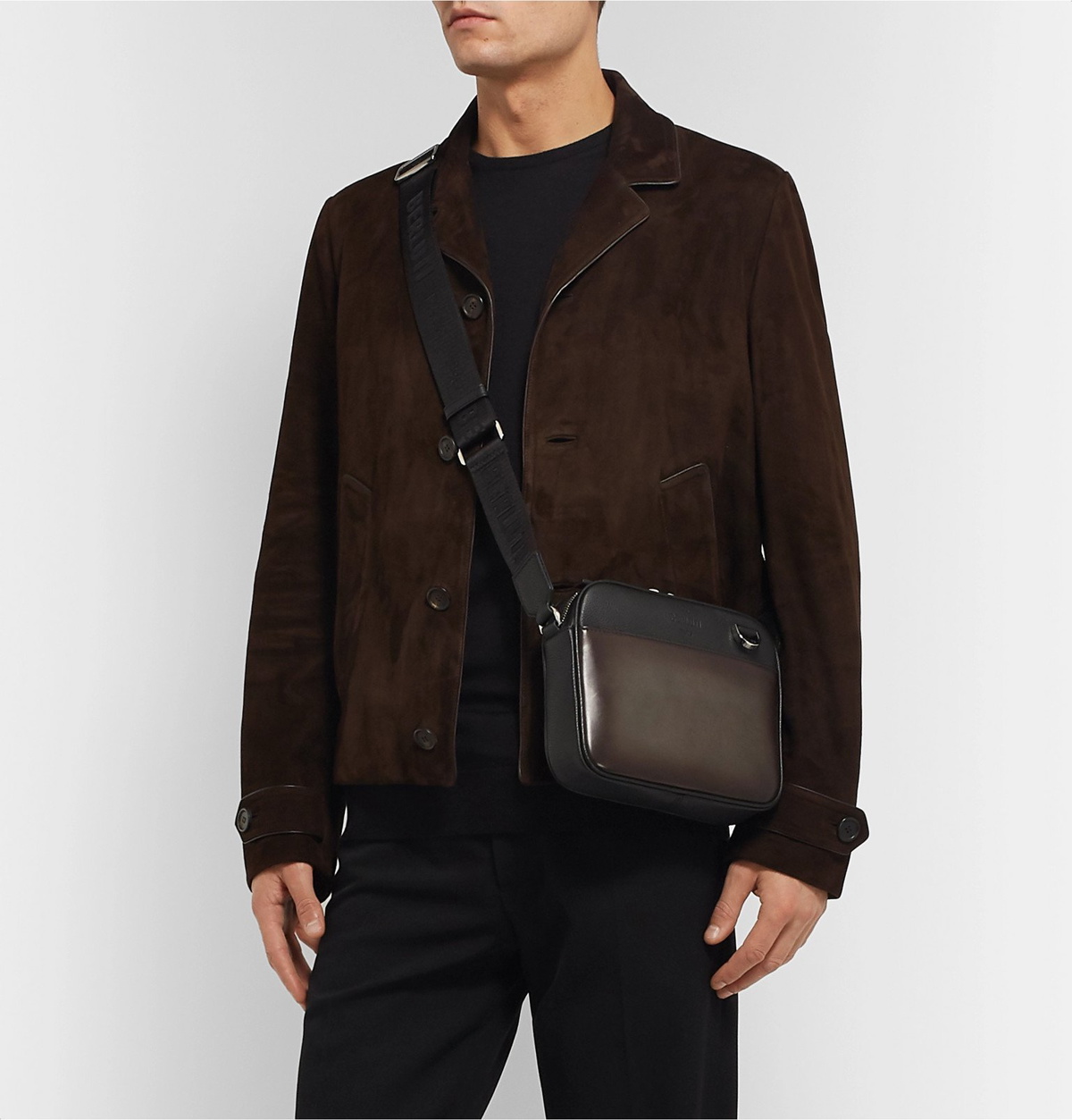 Berluti - Contraste Leather Messenger Bag - Brown Berluti