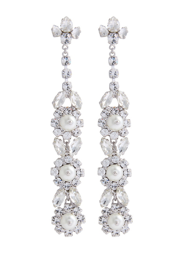 Photo: Simone Rocha Pearl and Crystal-embellished Drop Earrings - One Size